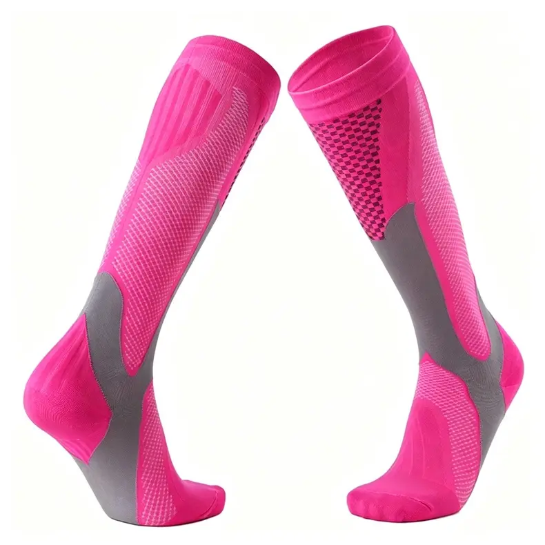 MISTYNE Studio Compression Socks — Style 05 in Neon Pink 1