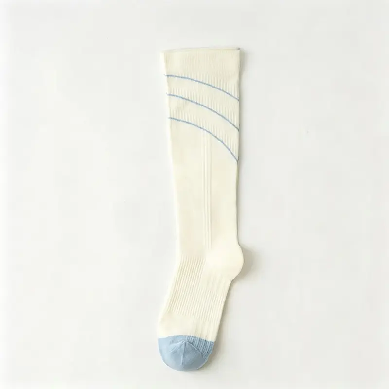 MISTYNE Travel Compression Socks — Style 04 in White Blue 2