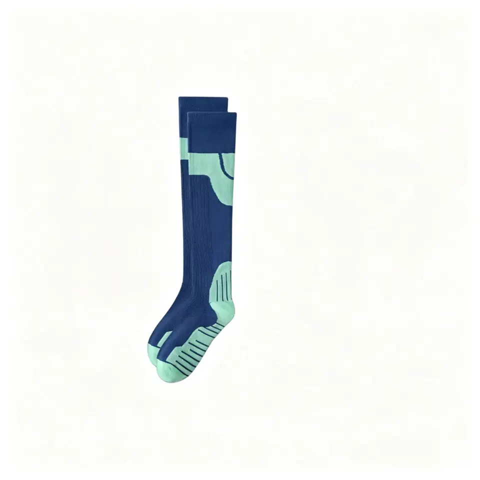 MISTYNE Studio Compression Socks — Style 08 in Navy Cyan