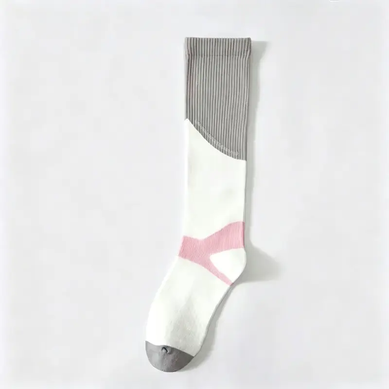 MISTYNE Travel Compression Socks — Style 08 in White Pink
