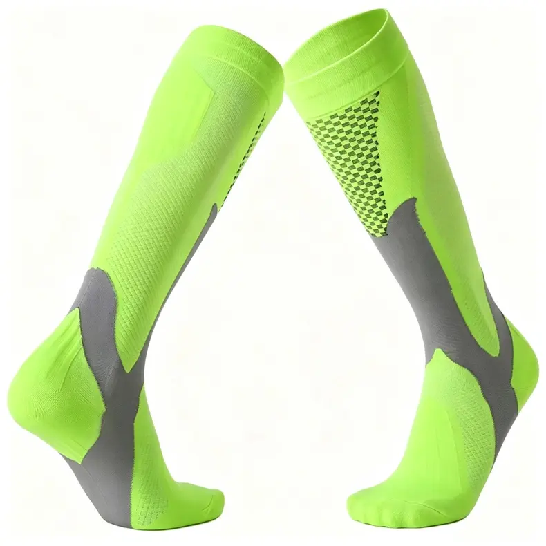 MISTYNE Studio Compression Socks — Style 05 in Neon Green